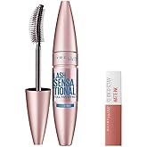 Maybelline New York Lash Sensational Yelpaze Etkili Suya Dayanıklı Siyah Maskara 9.4 ml & Mini Super Stay Matte Ink Likit Mat