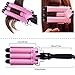 Professional Curling Tongs,CoFashion Hot Tools Curling Iron Large Barrel 25mm Ceramic LCD Display Wave Styling Hair Curlers Temperature Adjustable Pink