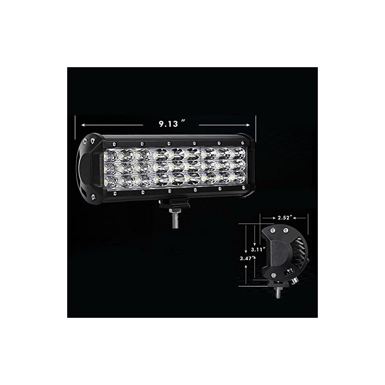 Wildlead - Lámpara de techo triple de 21 W para coche, barco, SUV, ATV