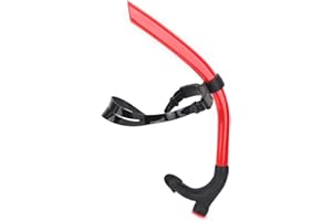 DEROR Front Snorkel, Detachable Breathing Tube for Diving Training, Men's Adult & Junior Junior Swimmers Training Equipment(Red)