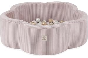 MISIOO Bällebad Blume/Wolke für Babys und Kinder - 95x30cm - Hochwertiger Stoff - Bällebad Baby ab 1 Jahr - 200 Bälle - Perfekt für Kleinkinder und Spielspaß