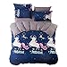 Produktbild KFZ Bett Set (Zwei Full Queen King Size) [4: Bettbezug, Bettlaken, 2 Kissenbezüge] keine Tröster von Fashion Zebra Welcome Affe Gras Kuh Pegasus Einhorn Print Design für Kinder, Erwachsene, Microfaser, Pegasus Unicorn, King 86"x94"