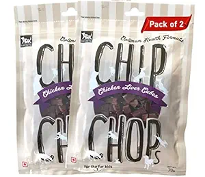 Chip Chops Chicken Liver Cubes: Dog Treats by For The Fur Kids (Pack of 2)