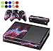 Produktbild Skin for XBOX ONE - Morbuy Design Folie Aufkleber schützende Haut Schale für Microsoft XBOX ONE Konsole und 2 Dualshock Controller Skins und Kamera Sticker Set + 10 pc Silikon Thumb Grips (Violett Blitz)