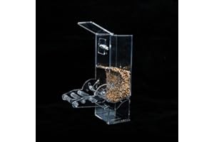 Kitabetty Distributeur pour Oiseaux, Chargeur Automatique pour Oiseaux Perroquet, Accessoires pour Cage À Oiseaux, pour Perroquet Perroquet Canari Cockatiel (15x7,5x21cm)