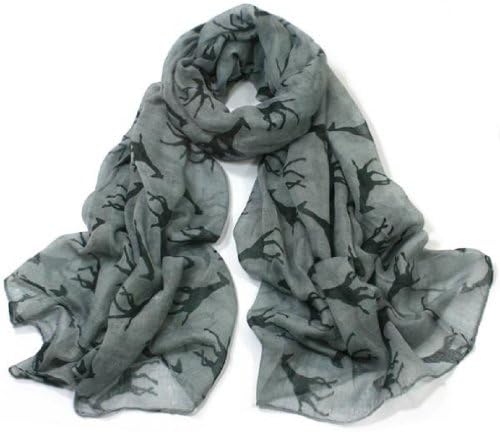 Giraffe Print Soft Celebrity Scarf Animal Fashion Large Long Shawl Scarves Available in Red Black Pink Yellow and Grey (Grey)