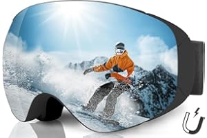 HYDOMI Ski Goggles, OTG Snowboard Goggles for Men Women Youth, [2023 Upgrade] Ski Glasses Anti Fog 100% UV Protection, HD Skiing Goggles with Adjustable Size, Magnetic Dual Layer Lens Compatible all Helmet