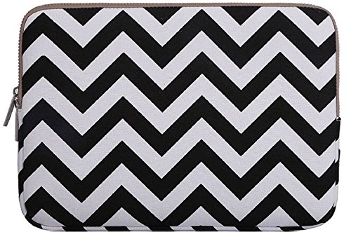 MOSISO Chevron Segeltuchstoff Hülle Sleeve Tasche für 12,9 Zoll iPad Pro, 13-13,3 Zoll MacBooks, Laptops mit Bonus-Tasche Farbe: Schwarz