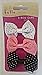 Cute Girls Patterned Hair Bow Clips 3 Pack Dots Lace Flowers Panther Plain (dots)