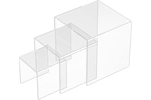 Sezanrpt Square Acryl Display Risers 3pcs, klare Showcase Display Regale für Sammelobjekte, Acryl Display Regale für Figuren, Parfüms, Cupcake, Süßigkeiten Dessert mit 7.6x10x12.7CM