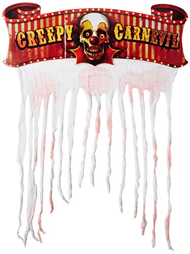 Amscan International ltd 240148 Creepy Carnival Doorway Curtain Cardboard Sign with Gauze, 96.5 x 137 cm