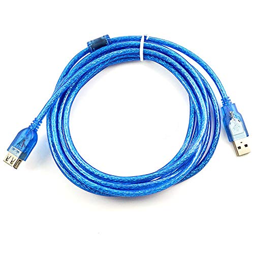 Preisvergleich Produktbild HermosaUKnight 5 Meter USB-Stecker auf Buchse Verlängerungskabel Aluminiumlegierung Verlängerungskabel Transparent Blau Outcrop