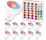 (Actualice los focos) Sunpion Los proyectores RGBW más nuevos de 4ta generación, esta luz contienen un conector E27 / GU10 / B22, RGB + 3000K y RGB + 6000K.Con perlas de lámparas RGB independientes y perlas de luz blancas independientes, perfecto como luz de ambiente y luz blanca.