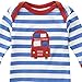 Piccalilly Organic Cotton Blue London Bus Playsuit Boy or Girl