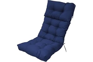 YAJEXUN Cuscini per sedie da Giardino per sedie Adirondack - Cuscino per Sedia con Schienale Alto con Ganci, Cuscino per Sedile da Patio Impermeabile per sedie Lunghe, Poltrona reclinabile (130 x 55 cm)