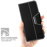 Huawei Nova Hülle,Vakoo Bookstyle Handyhülle Premium PU-Leder Tasche Flip Case Brieftasche Etui Handy Schutzhülle für Huawei Nova (Schwarz) - 