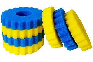 GENERISCH CPF-15000 Pond Filter Sponges - Biological Filter Foam Pads for CPF Pressure Pond Filter, Efficient Pond Filter Media, Dual Density Sponge Replacement (4 x Yellow Fine & 3 x Blue Coarse Sponges
