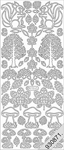 Starform Outline Autumn Designs Peel Off Sticker 916 in Gold