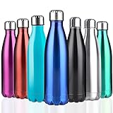 Yica 500ml - 17oz Doppelwandige Edelstahl Trinkflasche...