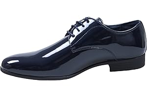 EVOGA Zapatos de hombre Class azul oscuro charol Man's Shoes Elegantes Ceremonia