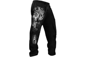 MYZTTZR Wikinger 3D Herren Hose Nordische Mythologie Tattoo Fenrir Retro Persönlichkeit Sport Freizeit Walhalla Geschenk