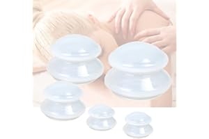 5pcs Silicone Cupping Cup, Aibeau Cupping Therapy Set, Anti Cellulite Massage Vacuum Cups Acupuncture Massage Cup Kit for Body Massage and Home Anti Cellulite Treatment, White