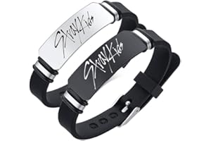 Yoimckay - Pulsera de silicona para niños (2 unidades), diseño de Stray Kids, pulsera Kpop, pulsera de silicona ajustable, pareja de joyas, regalos de día de San Valentín, cumpleaños, regalos para