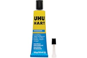 UHU Hart - Colle spéciale pour le modélisme, bois et plastique, transparente, tube 35 g