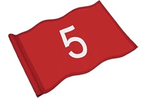 TIXIPEM Golf Flag with Tube Inserted [1pcs] - Nylon Putting Green Golf Target Flag with the Number 5 Use for Indoor & Outdoor Courts & Practice Field - [Red - 20 IN]