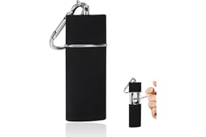 QIIMENGUER Pocket Ashtray Odour-Proof, Pocket Ashtray, Ashtray for On the Go (Matte Black)