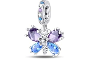 KUNSIR Charms Abalorios Colgante para mujer, plata de ley 925, compatible con pulseras y collares Pandora, compatible con pulseras europeas para mujeres y niñas C8
