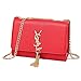 Produktbild 2018 Sommer neue Quaste Handtasche Kette Umhängetasche Mini Clutch Lady Umschlag Tasche (24 * 15.5 * 8cm, Rot)