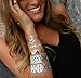 CrazyGadget® Metallic Temporary Tattoos Silver Gold Black Colour Flash Body Jewellery Necklace Bracelets Sticker Sheet (Design 004)
