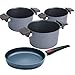 Produktbild Woll Topfset Diamond LITE Induction - 3x Topf + 1x Bratpfanne 28 cm- abnehmbarer Griff - Induktion - Aluguss - Hochrandpfanne - Antihaft