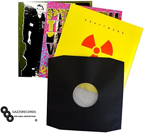 10 PACK Of 80gr 12" HIGH DENSITY POLY-LINED INNER ANTI-STATIC BLACK VINYL LP RECORD SLEEVES HDPE BEVELLED Paper Poly Inner