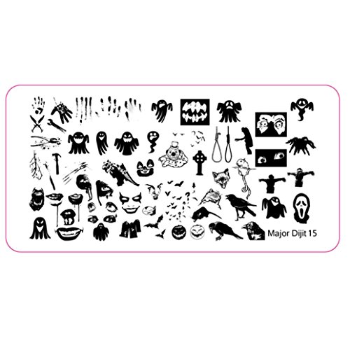 Oyedens 1PCS Halloween DIY Nail Art Manicure Template Plate Image Stamp Stamping Plates Tools