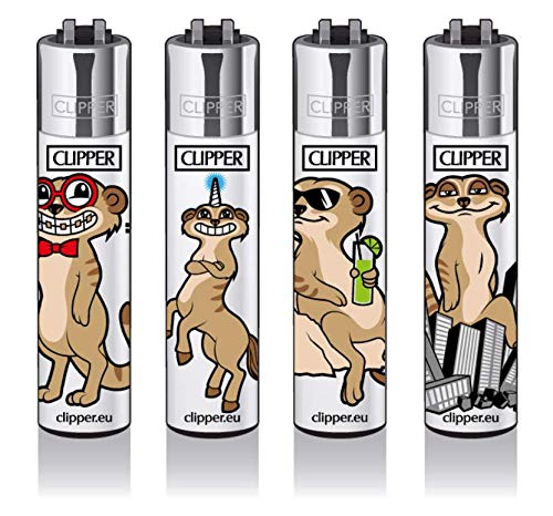 Clipper Original Mechero Serie Suricato 4 Unidades