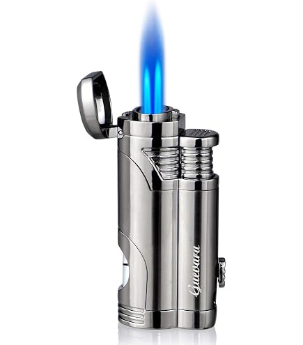 Xikar Tactical 1 Briquet Cigare – Flamme Unique 10 Mm, Capuchon Crénelé Repose-Cigare, Clip De Poche, Garantie à Vie