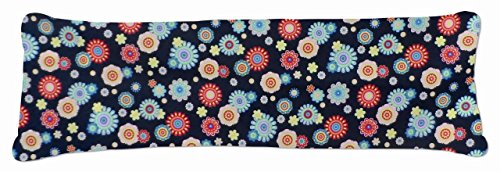 Bezug Seitenschläferkissen Retroblume marine - 140x40 cm