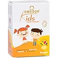 Omega 3 Kids OMEGOR - Omega3, 125mg DHA, Vitamin D3 and E for 3+ Children - Food Supplement for Brain, Eyes and Bones - 60 Fruit Flavoured Chewable Capsules