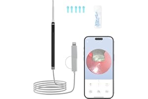 AIWORTH Ohrenschmalz Entferner Otoskop- Drahtloser Ohrreiniger HD-Ohrenschmalz-Entferner mit sichtbarem LED-Otoskop - Tragbarer Ohrenschmalz-Reiniger mit USB 2 in 1 Aufladung für Smart Phones, Android
