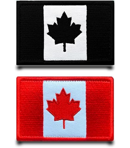 Patch écusson Drapeau Canada Québec - Taille 5x8 Cm, Avec Fixation Mâle Et Femelle