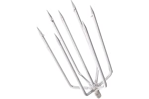 Jnrtifow Fishing Harpoon 7 Prong Stainless Steel Fishing Gig Gaff Hook with 8mm Screw