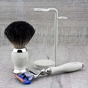 Haryali London 5 Edge Razor With Black Badger Hair Shaving Brush and Stand Perfect Shaving Kit For Mens - Image 4