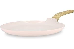 MENASTYL - Crêpière 26cm avec revêtement antiadhésif céramique (Sans PFAS/Sans PTFE) tous feux dont induction - En Aluminium - Gamme Colorama - Rose - 6020930