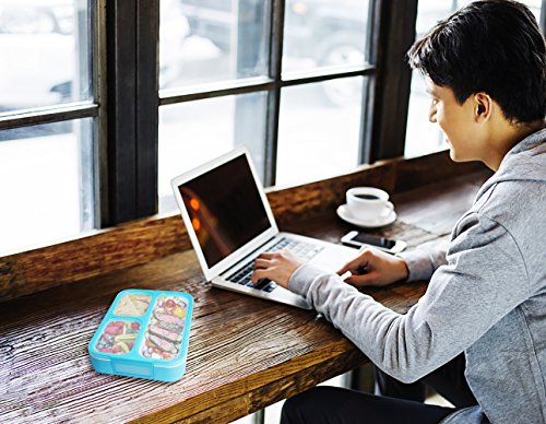 AckMond Mittagessen Bento Box, Mikrowelle und Spülmaschinenfest Lunch Box mit 3 Separate Dichtungs-Behälter (2 Stück) - 3