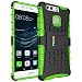Produktbild Huawei P9 Hülle,Pegoo Schutzhülle Dual Layer Hybrid Harte Rüstung Handyhülle Drop Resistance Handys Schutz Hülle mit Anti-Kratz Stoßfest Schutzhülle mit Ständer Case Hülle Cover fall Schale für Huawei P9 (Grün)