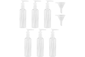 HXMJIED 6 botellas de viaje transparentes, botellas de viaje de bomba de 100 ml, juego de botellas de pulverización, juego de botellas atomizadoras de viaje de plástico, recipientes de líquidos