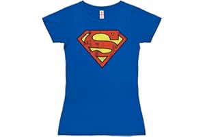 Logoshirt Camiseta para Mujer Superman Logotipo - DC Comics - Superman Logo - de Color - Azul - Diseño Original con Licencia
