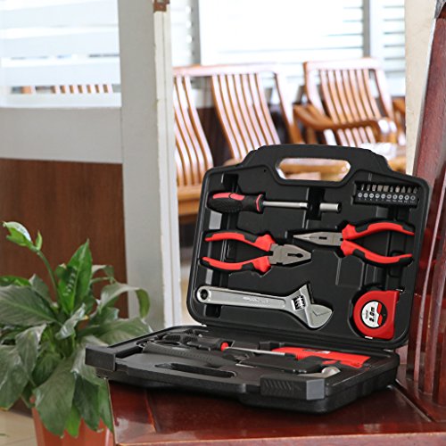 Finether 21-teilig Haushalts-Werkzeugkoffer Werkzeug-Set Handwerkzeug-Set Präzisions-Kit für die Gartenarbeit Elektriker | Handwerkzeuge steckschlüsselsatz Schraubenzieher mit werkzeugbox - 3